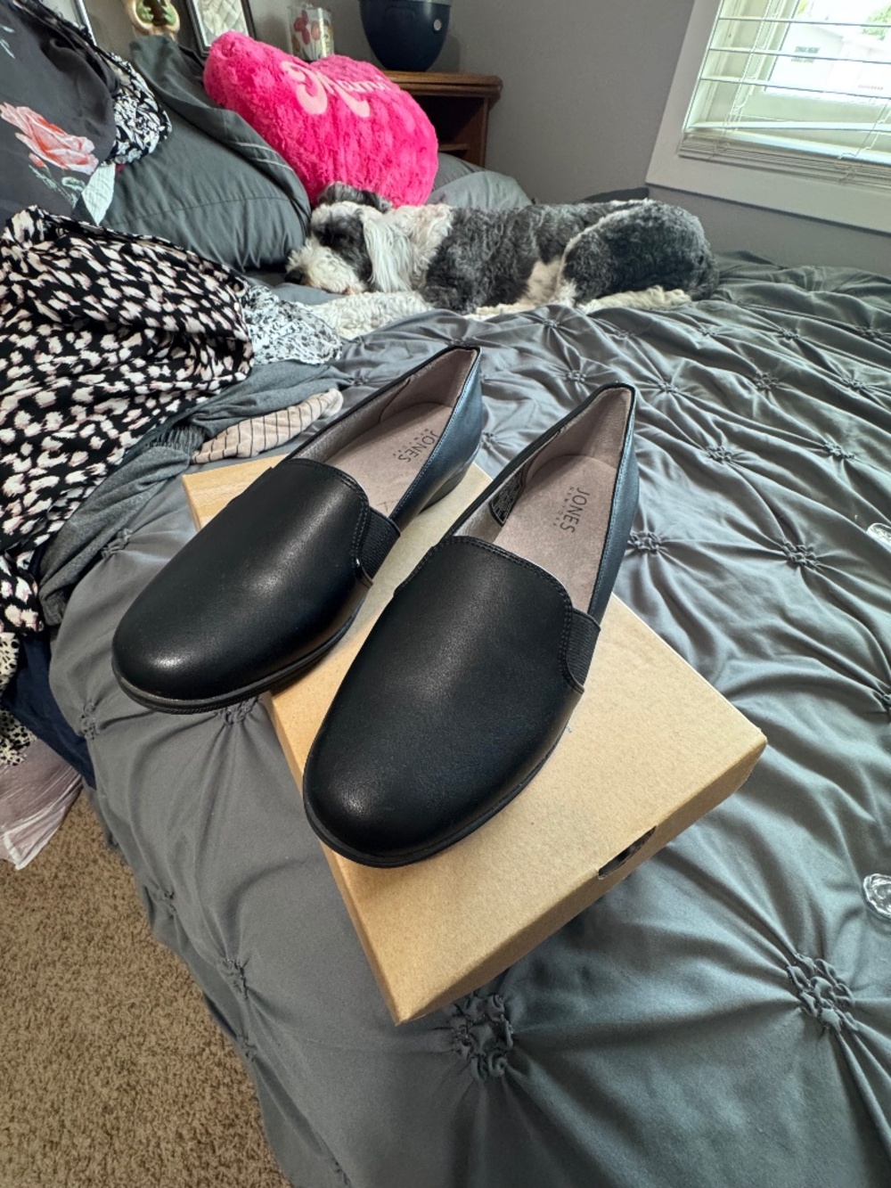 Jones of New York Black slide on dress shoes